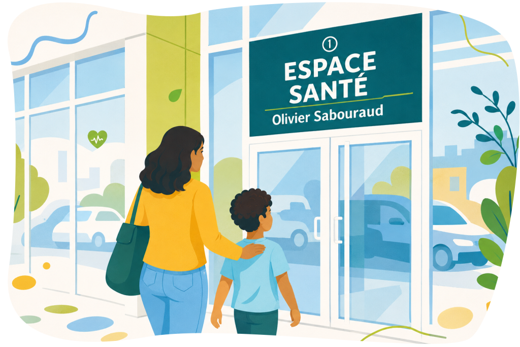 Une mère et son fils rentre dans l'entreprise.